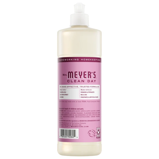 Alt view image 4 of 7 - MRS. MEYER'S CLEAN DAY Liquid Dish Soap, Peony Scent, 16 Fl Oz Bottle