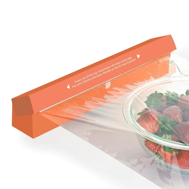 Alt view image 3 of 6 - Amazon Basics Plastic Food Wrap, BPA Free, Microwavable, 200 Sq Ft, Pack of 1