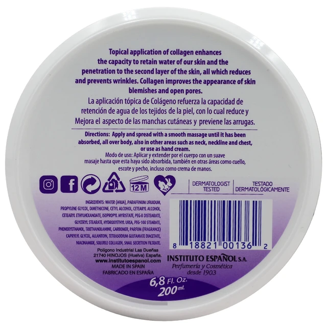 Alt view image 3 of 5 - (3 pack) Avena Instituto Espanol Collagen Regeneration, Hand & Body Cream, Softens and Moisturizes, All Skin, 6.8 Fl Oz