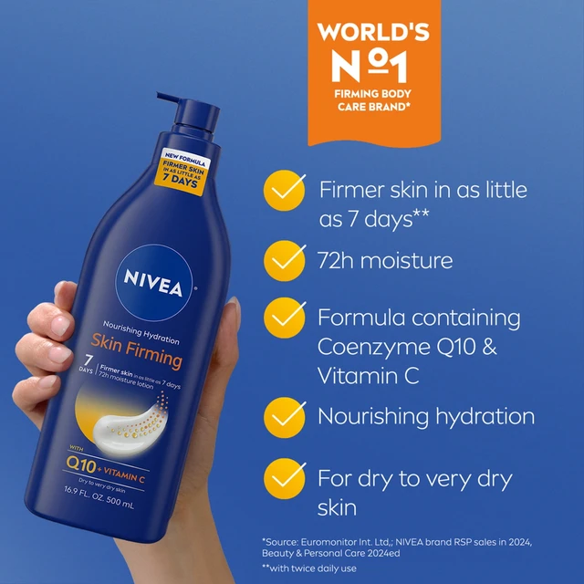 Alt view image 4 of 6 - NIVEA Nourishing Hydration Skin Firming Body Lotion for Dry Skin with Q10 and Vitamin C, 16.9 fl oz