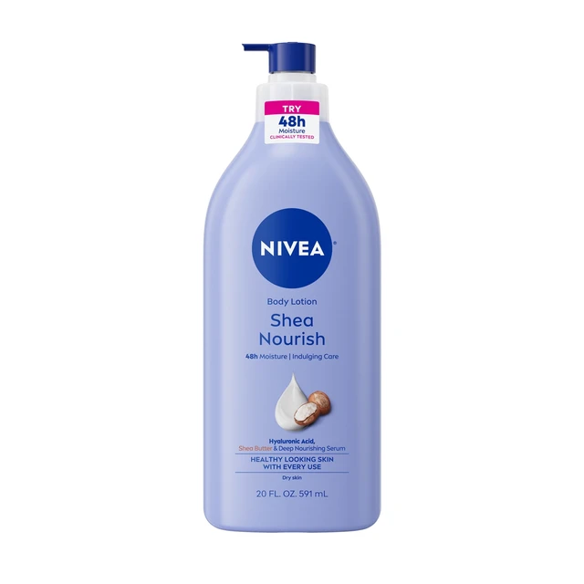 Main image of NIVEA Shea Nourish Body Lotion for Dry Skin with Hyaluronic Acid and Shea Butter, 20 fl oz