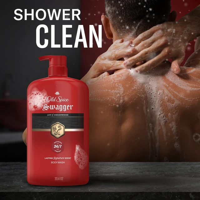 Alt view image 4 of 6 - Old Spice Body Wash for Men, 24/7 Shower Fresh, Swagger Cedarwood, 33.4 fl oz