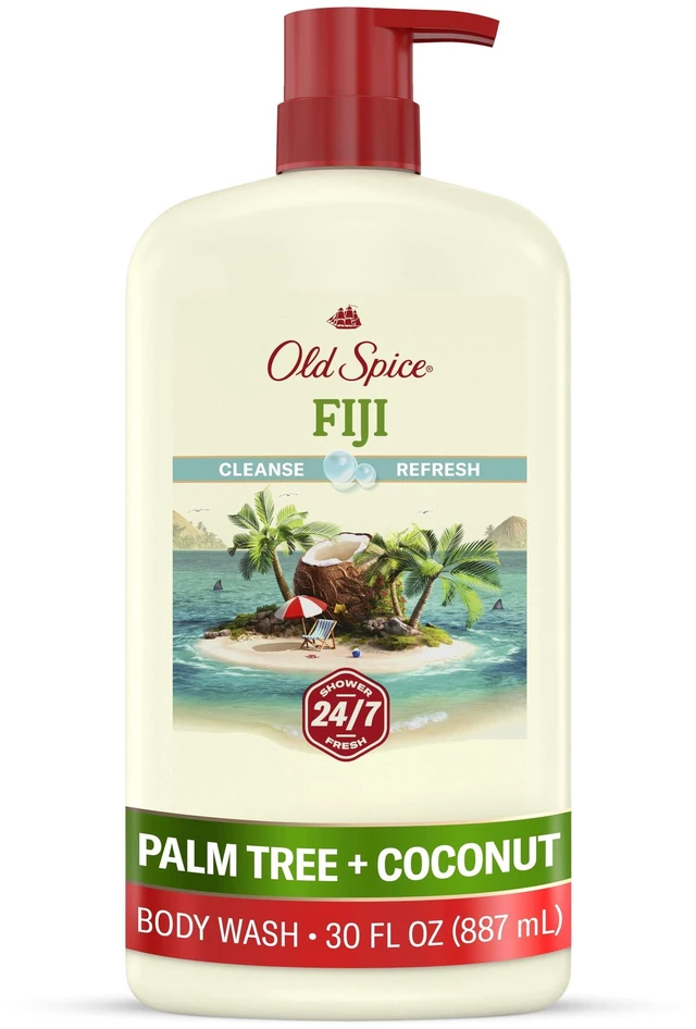 Main image of Old Spice Body Wash for Men, 24/7 Shower Fresh, Fiji-Palm Tree + Coconut, 30 fl oz