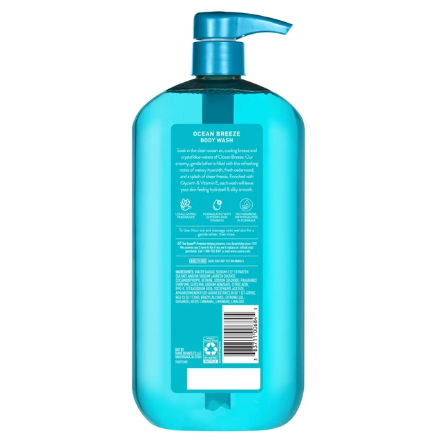 Alt view image 4 of 6 - Suave Ocean Breeze Moisturizing Body Wash with Glycerin & Vitamin E, 30 FL OZ Pump
