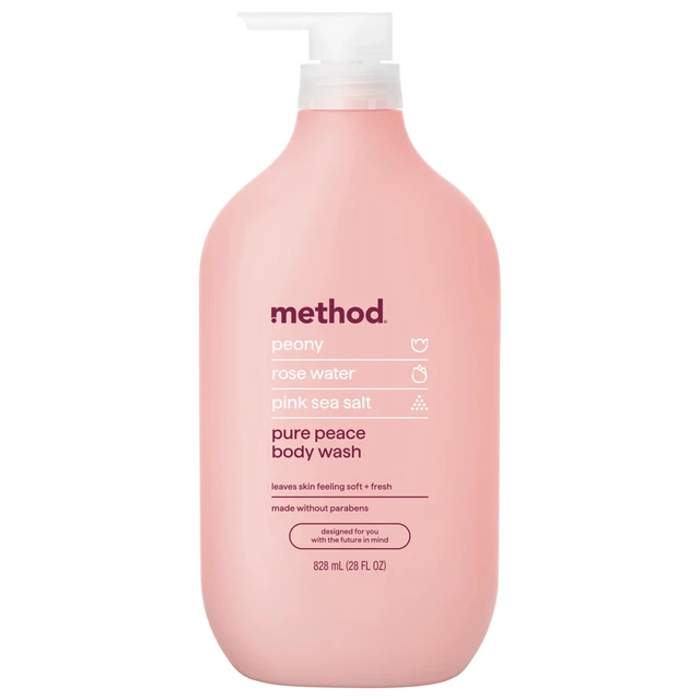 Main image of method Body Wash, Pure Peace - Leaves Skin Feeling Soft & Moisturized, Made Without Parabens, Notes of Peony, Rose Water & Pink Sea Salt, 28 Fl Oz