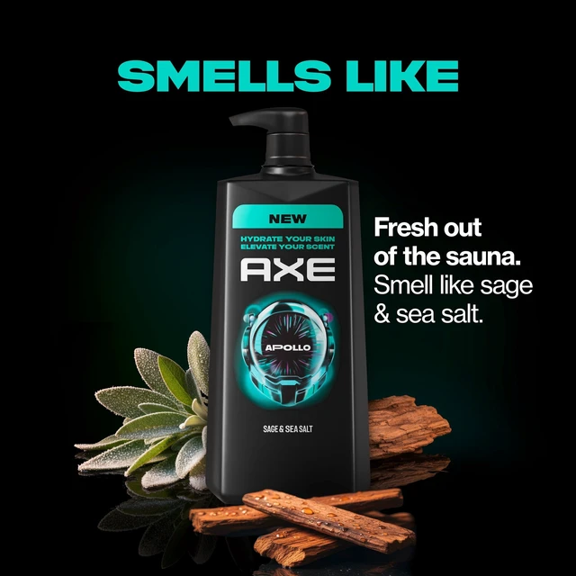 Alt view image 2 of 6 - AXE Body Wash All-Day Fresh Shower Gel Apollo Sage & Cedarwood Men's Body Wash With Odor-Busting Prebiotics ,32 fl oz Pump