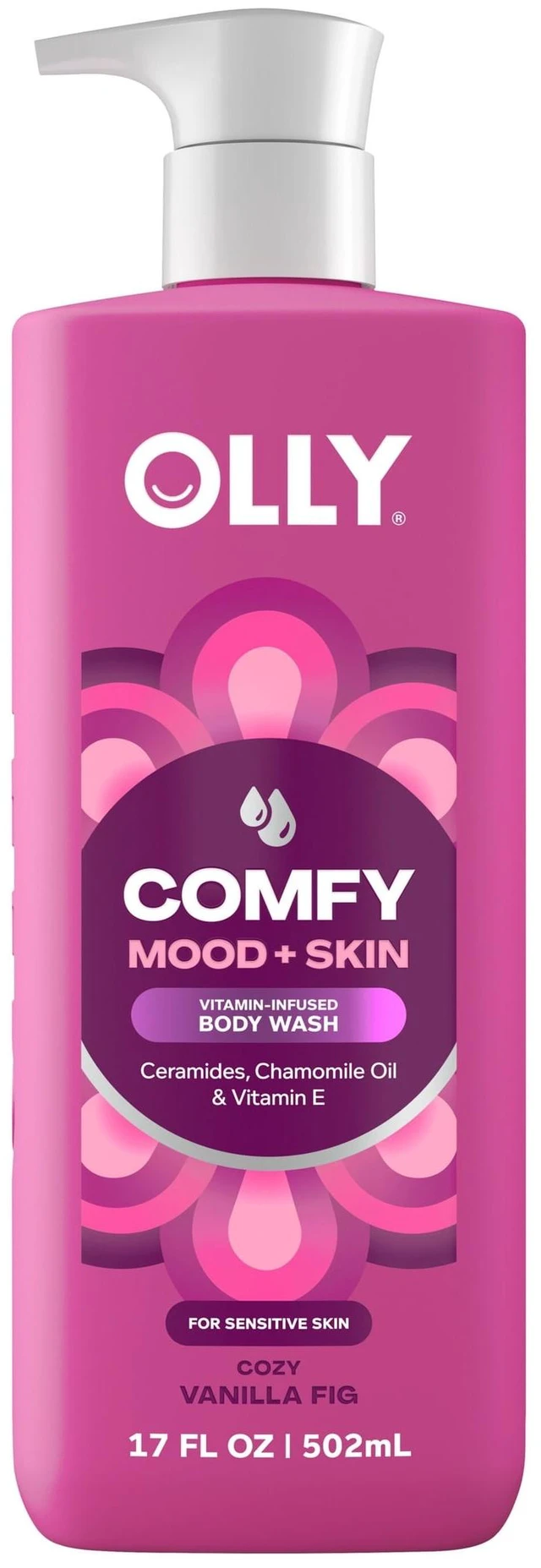 Main image of OLLY Body Wash with ceramides, chamomile oil & vitamin E Comfy Mood + Skin to Hydrate & Nourish Skin, 17 Fl Oz