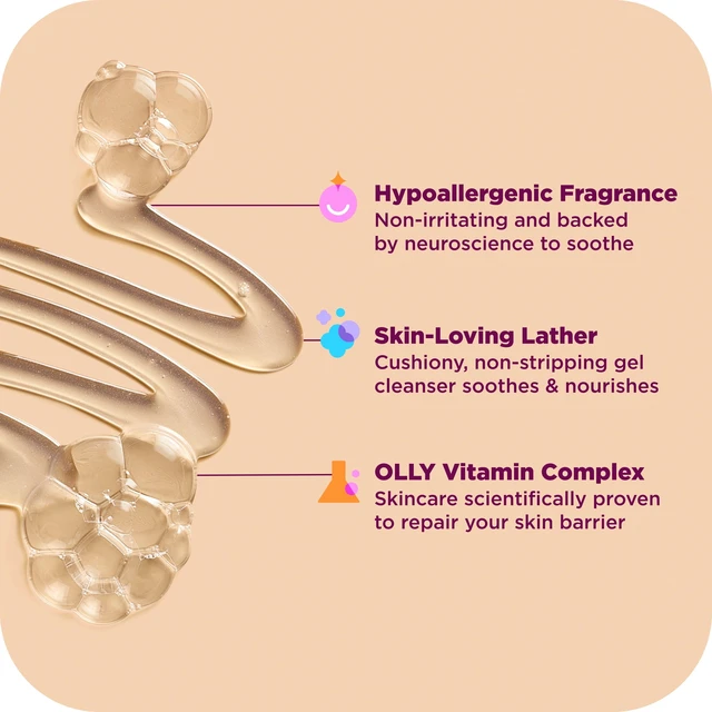 Alt view image 5 of 6 - OLLY Body Wash with ceramides, chamomile oil & vitamin E Comfy Mood + Skin to Hydrate & Nourish Skin, 17 Fl Oz