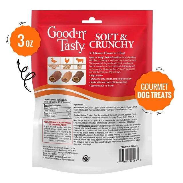 Alt view image 4 of 6 - Good 'n' Tasty Soft & Crunchy Roll High Protein Dog Treat, 3 oz