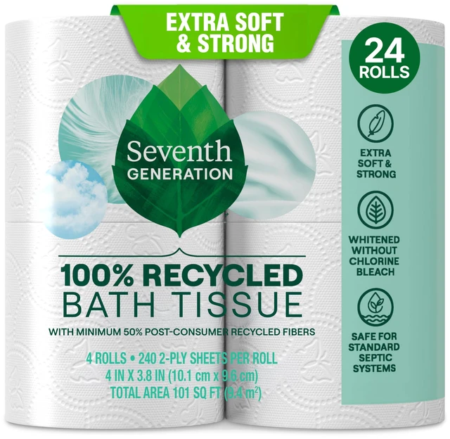 Main image of Seventh Generation Recycled Toilet Paper, 240 Sheets, 48 Rolls