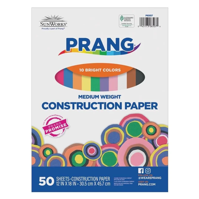 Alt view image 3 of 6 - Prang (Formerly SunWorks) Construction Paper, 10 Assorted Colors, 12" x 18", 50 Sheets