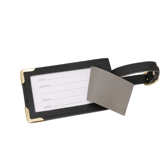 Alt view image 4 of 7 - Luggage Tag with Passport Holder Cover for Women Gift Set | Synthetic Vegan PU Leather Wallet Travel Accessories | Cruise Essentials (Black)