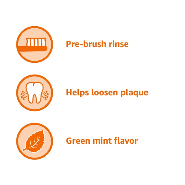 Alt view image 4 of 4 - Amazon Basics Pre-Brush Dental Rinse, Green Mint Flavor, Loosens Plaque Before Brushing, 24 Fluid Ounces, 1-Pack (Previously Solimo)