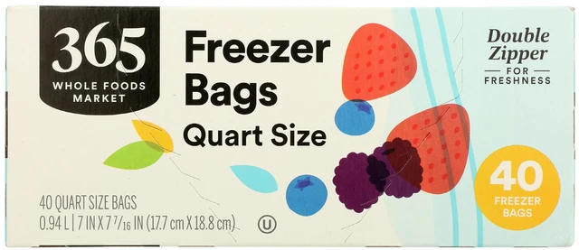 Alt view image 6 of 6 - 365 by Whole Foods Market, Quart Size Freezer Bags, Double Zipper, 40 Count