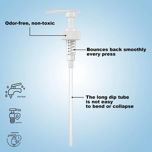 Alt view image 6 of 7 - Shampoo and Conditioner Pump Compatible with amika 1L/33.8 Fl Oz Bottles, Dispensing Liter Pump for amika Shampoo and Conditioner, White, 3-Pack