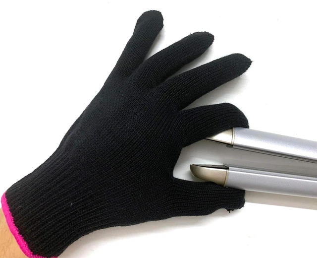 Main image of Lessmon Heat Resistant Glove for Hair Styling, Pink Edge