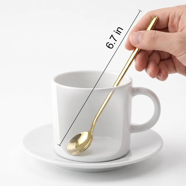 Alt view image 5 of 6 - 4-Pack Gold Coffee Spoons, 6.7 Long Handle Teaspoons