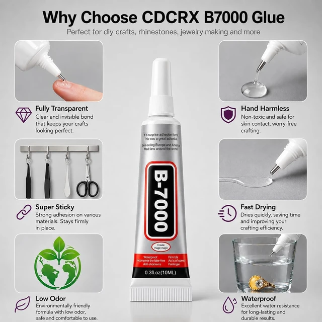 Alt view image 3 of 7 - B-7000 Jewelry Glue (3pack10ml) + Bedazzling Kit (24pack 3mmcolor) B7000 Glue Clear With Precision Tip For Rhinestones, Repair, Crystals Shoes, Jeans, Phone, Wood, Glass, Charms,Nail Art,Gem,Fabric