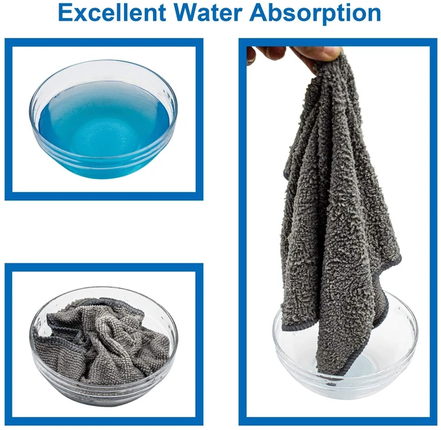 Alt view image 4 of 6 - Microfiber Cleaning Cloth - Pack of 8, Size: 12 x 16 in, Multi-Functional Cleaning Towels, Highly Absorbent Cleaning Rags, Lint-Free, Streak-Free Cleaning Cloths for Car Kitchen Home