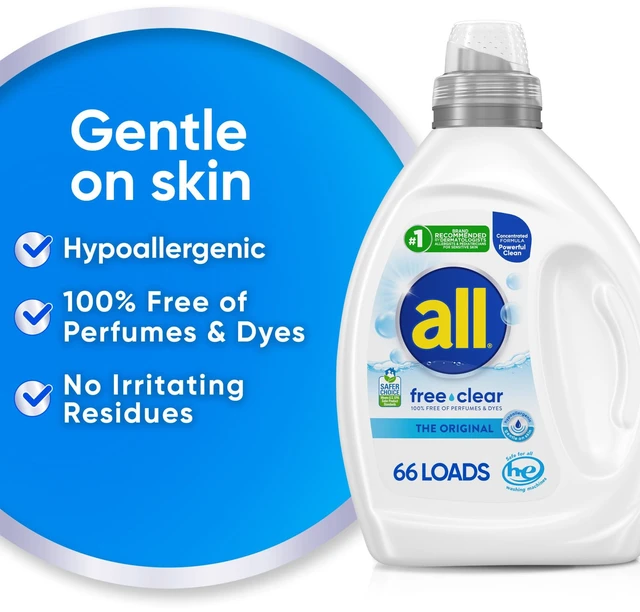 Alt view image 3 of 6 - all free clear Liquid Detergent for Sensitive Skin, 50 Oz, 66 Loads