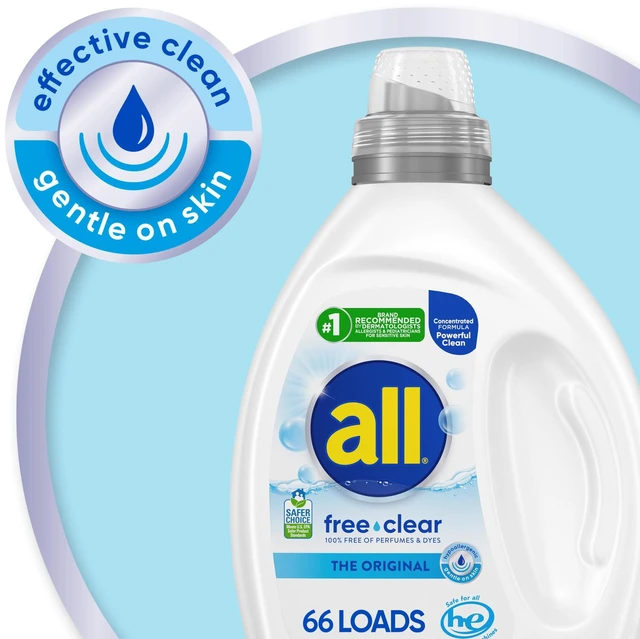 Alt view image 2 of 6 - all free clear Liquid Detergent for Sensitive Skin, 50 Oz, 66 Loads