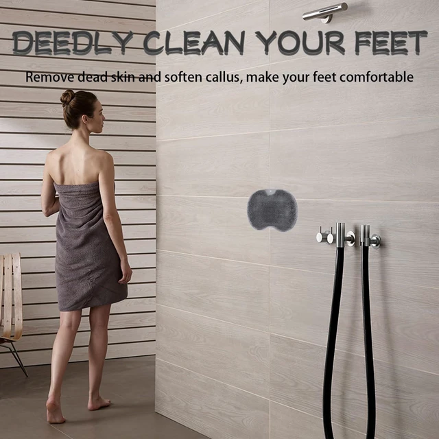 Alt view image 5 of 6 - Shower Foot Scrubber, Wall Mounted Bath Massage Pad, Back Scrubber Back with Non Slip Suction Cups to Improve Circulation, Soothe Achy Feet (Grey)