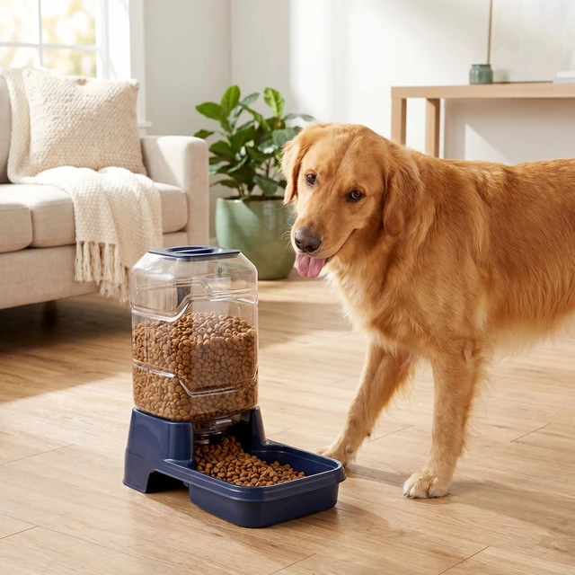 Alt view image 3 of 6 - Vibrant Life 10 lb Gravity Feeder for Large Pets, Navy