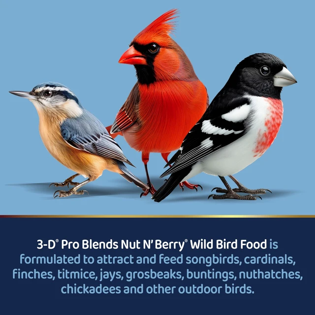 Alt view image 6 of 6 - 3-D Pro Blends Nut N' Berry Blend Wild Bird Food, Wild Bird Seed, 5 Pounds