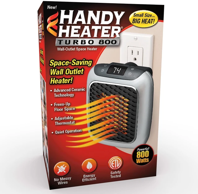 Main image of Handy Heater Turbo, Personal Electric Ceramic Space Heater, 800 Watts. New