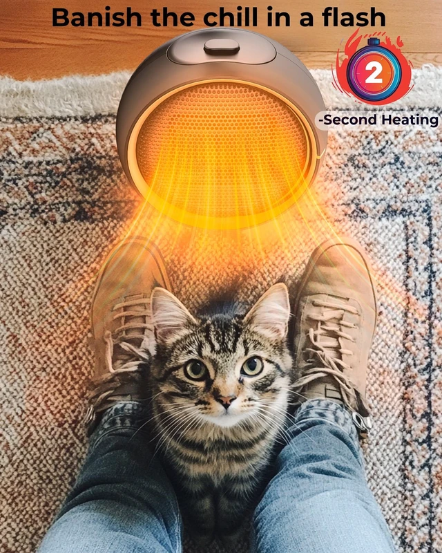 Alt view image 6 of 7 - Frsara Space Heater, Portable Electric Heaters with Thermostat,Mini Small Warm Heater with Fan Modes for Home,Desk,Office and Indoor Use