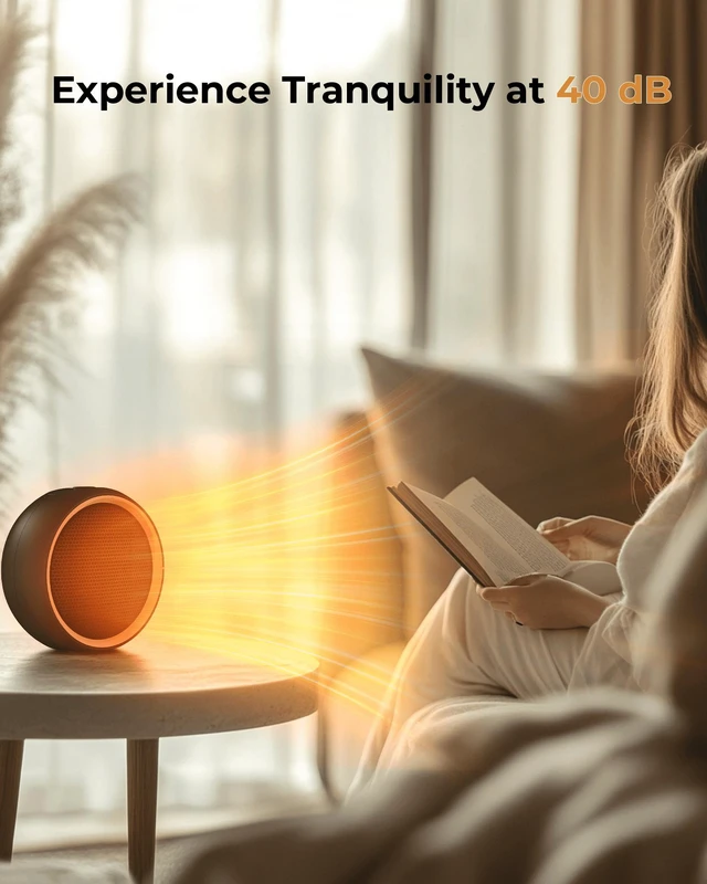 Alt view image 4 of 7 - Frsara Space Heater, Portable Electric Heaters with Thermostat,Mini Small Warm Heater with Fan Modes for Home,Desk,Office and Indoor Use