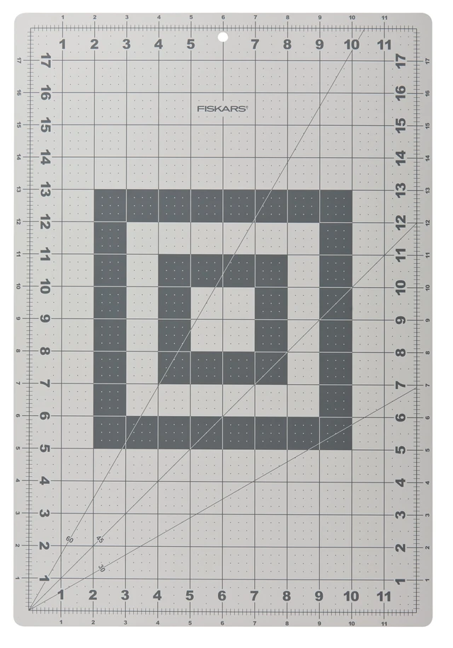 Alt view image 2 of 6 - Fiskars 3-Piece Fabric Cutting Set: White Rotary Cutter, Gray Cutting Mat, and Acrylic Sewing Ruler