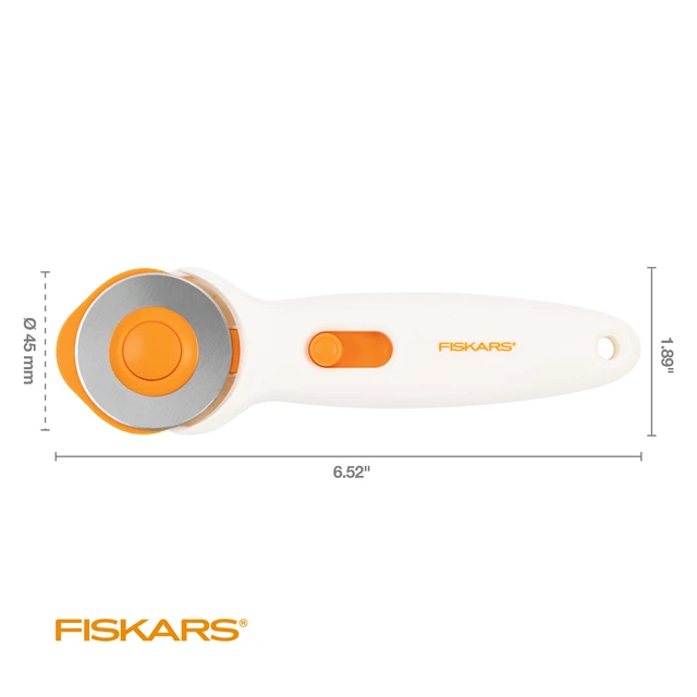 Alt view image 4 of 6 - Fiskars 3-Piece Fabric Cutting Set: White Rotary Cutter, Gray Cutting Mat, and Acrylic Sewing Ruler