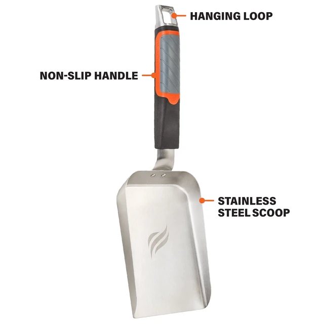 Alt view image 3 of 6 - Blackstone 15 Stainless Steel Griddle Scoop with Flat Base, 1-Piece