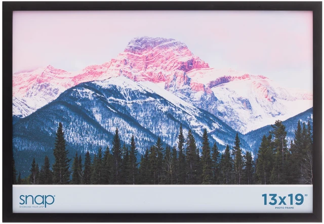 Main image of Snap Black Wood Picture Frame Real Glass Wall Display 13" x 19" 1-pack