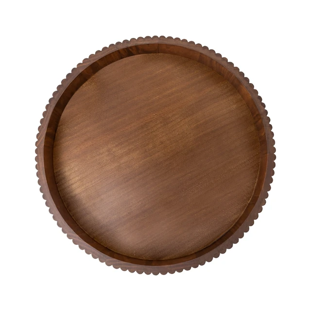 Alt view image 4 of 7 - Better Homes & Gardens Ribbed Wood Decorative Tray, Walnut, 16.4 in