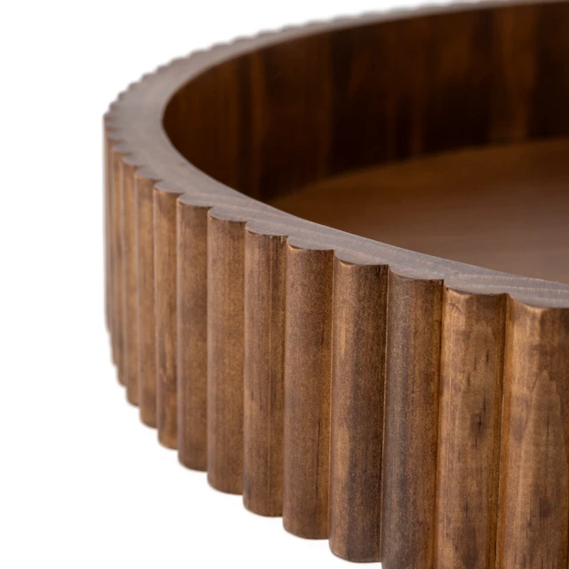 Alt view image 2 of 7 - Better Homes & Gardens Ribbed Wood Decorative Tray, Walnut, 16.4 in