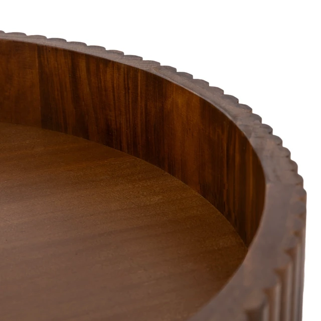 Alt view image 7 of 7 - Better Homes & Gardens Ribbed Wood Decorative Tray, Walnut, 16.4 in