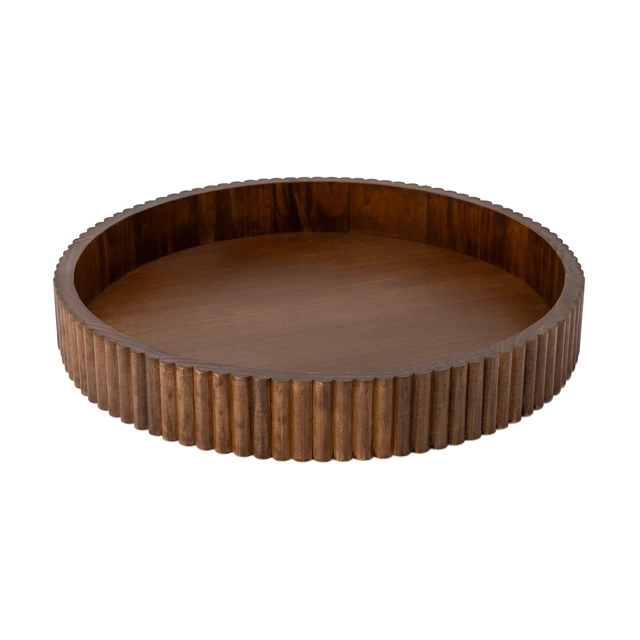 Alt view image 5 of 7 - Better Homes & Gardens Ribbed Wood Decorative Tray, Walnut, 16.4 in