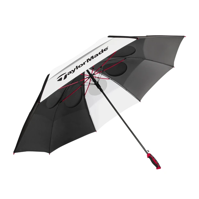 Alt view image 6 of 6 - TaylorMade Auto Open Vented Golf Umbrella, 68-inch, Black/White