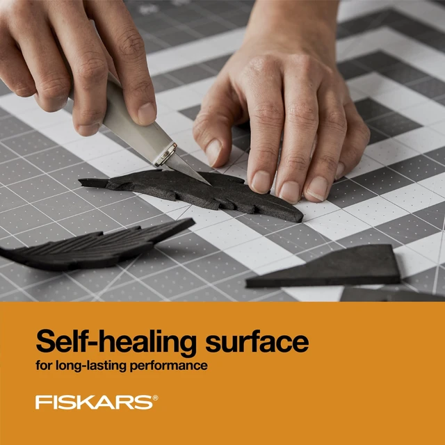 Alt view image 4 of 6 - Fiskars 24" x 36" Self-Healing Double-Sided Cutting Mat, Gray and White