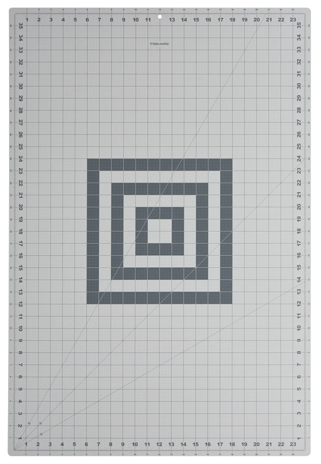 Alt view image 2 of 6 - Fiskars 24" x 36" Self-Healing Double-Sided Cutting Mat, Gray and White