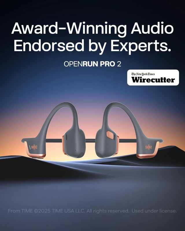 Alt view image 2 of 7 - OpenRun Pro 2 Mini Bone Conduction Headphone, Rose Gold, Free Gym Bag Claim free Gym Bag Exclusive Color; DualPitch premium soundSmart Mic; IP55; 12H battery; Running/Cycling/Hiking