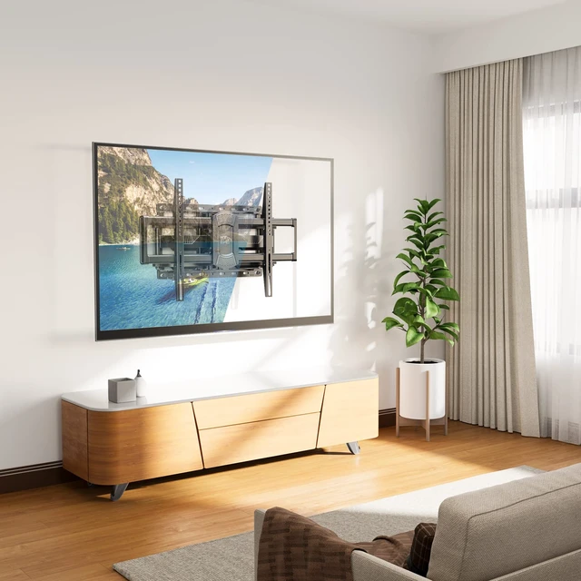 Alt view image 2 of 7 - Full Motion TV Wall Mount for 42-90 Inch TV up to 154lbs TV Bracket with Swivel and Tilt, Articulating Dual Arms, Fits 16inch Studs, Max VESA 600X400 mm, MD2617