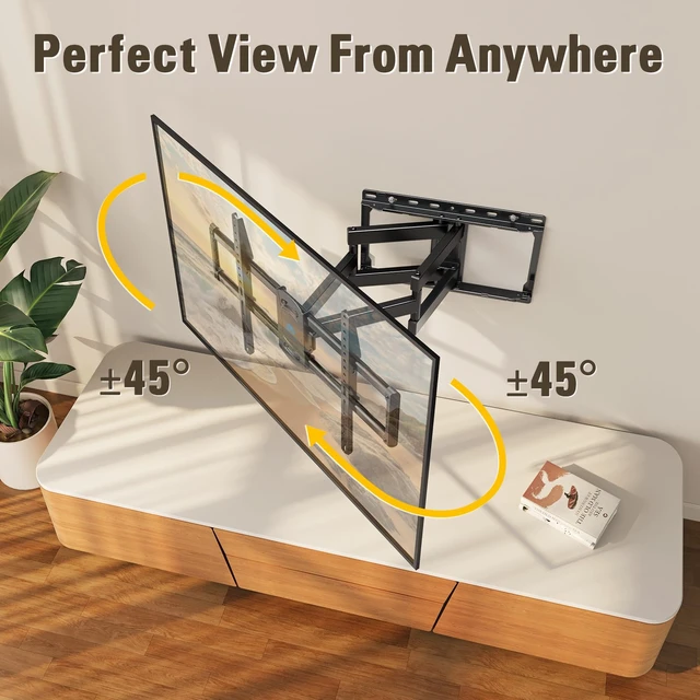 Alt view image 4 of 7 - Full Motion TV Wall Mount for 42-90 Inch TV up to 154lbs TV Bracket with Swivel and Tilt, Articulating Dual Arms, Fits 16inch Studs, Max VESA 600X400 mm, MD2617