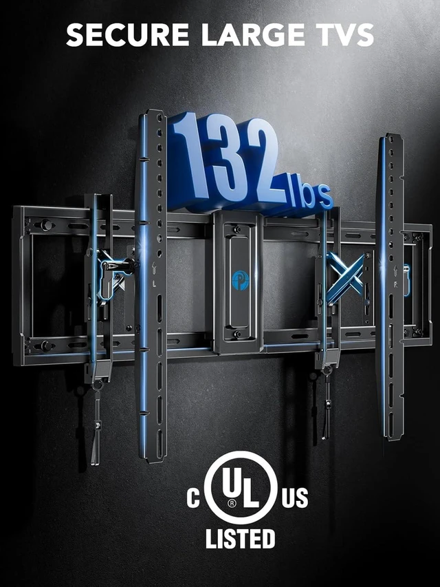 Alt view image 3 of 7 - Advanced Tilt TV Mount for 4290 inch TVs up to 132 lbs TV Mount Bracket with 15° Full Tilt, 6-inch Arm Extension, Slide to Center, 16/18/24 Wood Studs, Max VESA 600x400mm