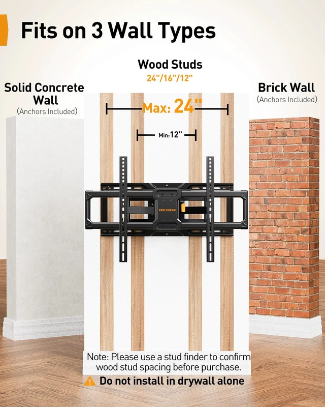 Alt view image 3 of 7 - Full Motion TV Wall Mount with LED Light for 4990 inch TVs Max VESA 600x400mm, Backlit TV Mount with Music Sync, Pre-Assembled, extension, swivel, tilt, 150 lbs capacity
