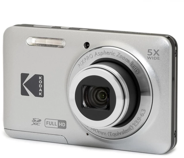 Main image of PIXPRO FZ55-GRY 16MP CMOS Sensor Digital Camera 5X Optical Zoom 28mm Wide Angle 1080P Full HD Video 2.7" LCD Vlogging Camera, Gray