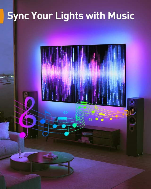 Alt view image 7 of 7 - Full Motion TV Wall Mount with LED Light for 4990 inch TVs Max VESA 600x400mm, Backlit TV Mount with Music Sync, Pre-Assembled, extension, swivel, tilt, 150 lbs capacity
