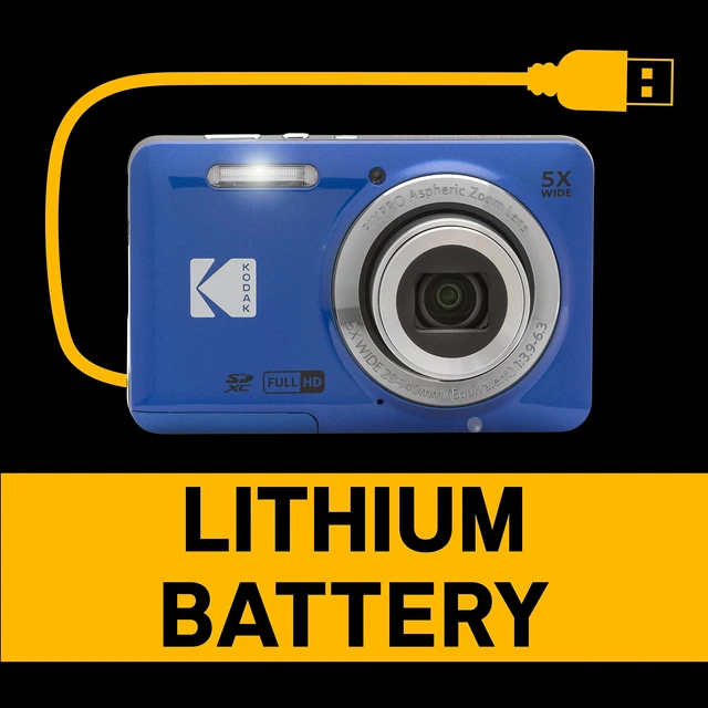 Alt view image 6 of 7 - PIXPRO FZ55 16MP Compact Digital Camera, 5X Optical Zoom, Blue 1080p Full HD Video, 28mm Wide Angle Lens, 2.7 Inch LCD, Point and Shoot, Vlogging Camera, Li-Ion Battery